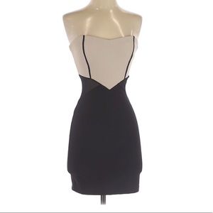 Pitaya Nude and Black Strapless Bodycon Dress